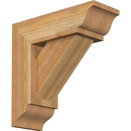 Ekena Millwork Traditional Traditional Rough Sawn Bracket w/ Offset Brace, Western Red Cedar, 6"W x 16"D x 16"H BKT0604X16X16TRA01RWR